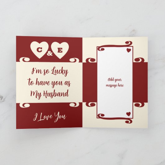 Husband Liebe Sie ruby 40-jähriges Jubiläum burgun Karte (Innenseite)