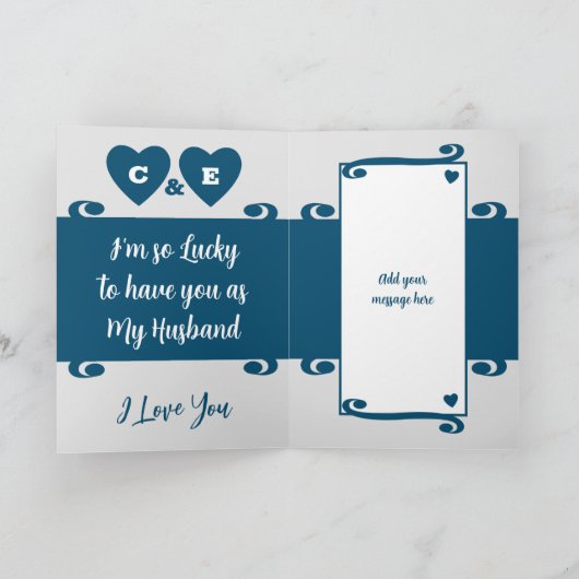 Husband Liebe Sie Silber 25-jähriges Jubiläum blau Karte (Innenseite)