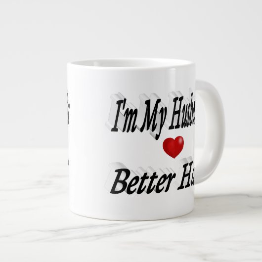 Husband lustig Zitat schwarzen Text Jumbo-Tasse (Vorderseite Rechts)