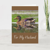 Husband Mallard Duck Birthday Card Karte (Vorderseite)