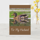 Husband Mallard Duck Birthday Card Karte (Gelbe Blume)