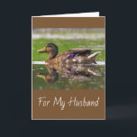 Husband Mallard Duck Birthday Card Karte<br><div class="desc">Schönes Bild eines männlichen Stockwerks auf einer Geburtstagskarte für den Ehemann. Personalisieren Sie die Nachrichten und erstellen Sie Ihren eigenen Gruß. Schön für den Mann,  der Natur und Wildnis Liebe. Vielen Dank,  dass Sie gesucht haben.</div>
