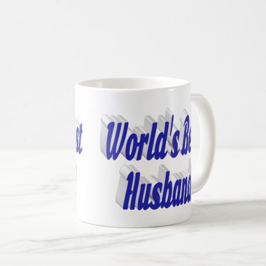 Husband mit blauer Halbtext-Tasse Kaffeetasse (VorderseiteRechts)