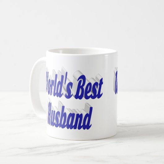 Husband mit blauer Halbtext-Tasse Kaffeetasse (Vorderseite Links)