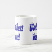 Husband mit blauer Halbtext-Tasse Kaffeetasse (Mittel)