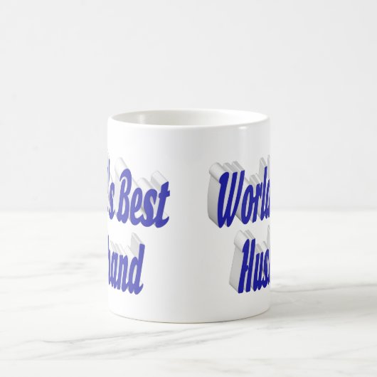 Husband mit blauer Halbtext-Tasse Kaffeetasse (Mittel)