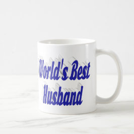 Husband mit blauer Halbtext-Tasse Kaffeetasse