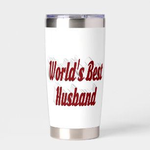 Husband mit bordeauxfarbenem Halbtext Thermobecher