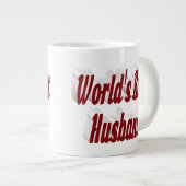 Husband mit bordeauxfarbener Halbtext-Riesenkaffee Jumbo-Tasse (Vorderseite Rechts)