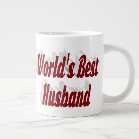 Husband mit bordeauxfarbener Halbtext-Riesenkaffee Jumbo-Tasse (Rechts)
