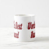 Husband mit bordeauxfarbener Halbtext-Tasse Kaffeetasse (Mittel)