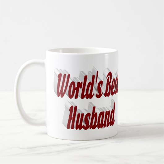 Husband mit bordeauxfarbener Halbtext-Tasse Kaffeetasse (Links)
