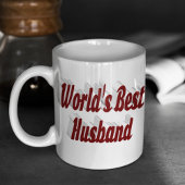 Husband mit bordeauxfarbener Halbtext-Tasse Kaffeetasse