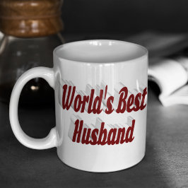 Husband mit bordeauxfarbener Halbtext-Tasse Kaffeetasse