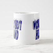 Husband mit dunkelblauem Halbtext Jumbo-Tasse (Vorderseite)