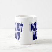 Husband mit dunkelblauem Halbtext Kaffeetasse (Mittel)