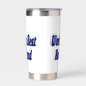 Husband mit dunkelblauem Halbtext Thermobecher (Links)