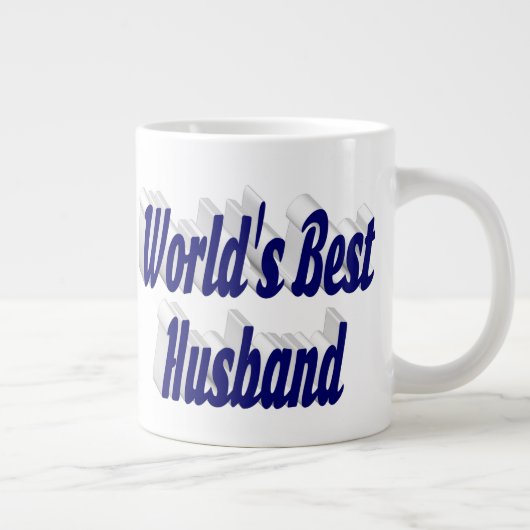 Husband mit dunkelblauer Halbtext-Riesenkaffee-Tas Jumbo-Tasse (Rechts)