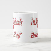 Husband mit lustigem Zitat roter Text Jumbo-Tasse (Vorderseite)