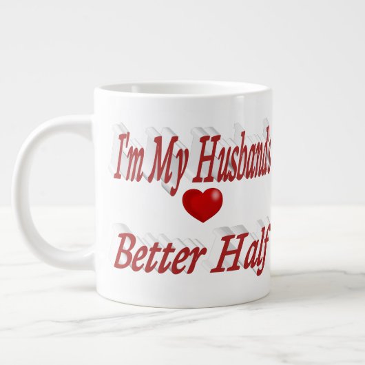 Husband mit lustigem Zitat roter Text Jumbo-Tasse (Links)