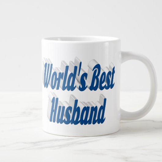 Husband mit Meerblau Halbtext Riesenkaffee Tasse (Rechts)