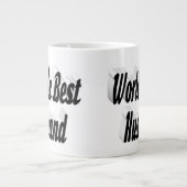 Husband mit schwarzer Halbtext-Riesenkaffee-Tasse Jumbo-Tasse (Vorderseite)