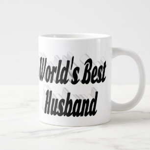 Husband mit schwarzer Halbtext-Riesenkaffee-Tasse Jumbo-Tasse