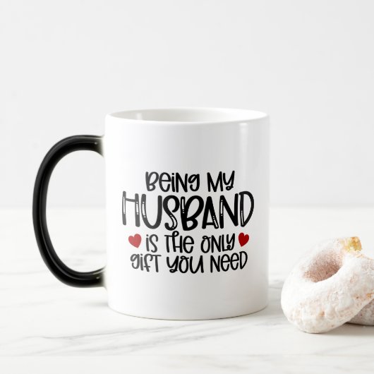 Husband-Monogramm-Tasse Verwandlungstasse (Mit Donut)