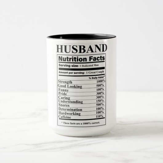 Husband Nutrition Fakten Tasse (Zentrum)