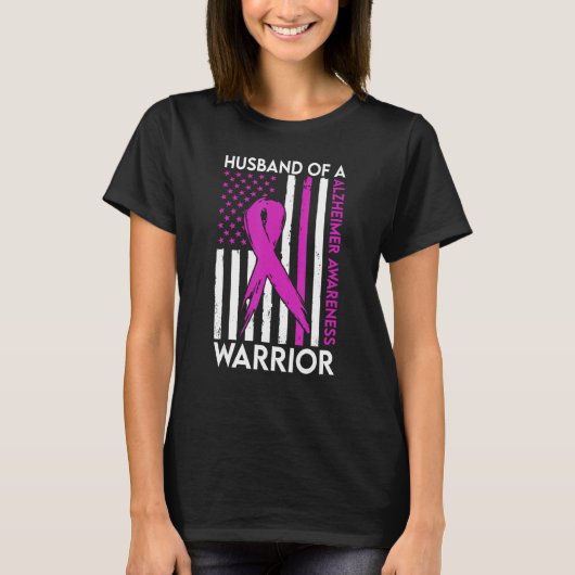 Husband Of A Warrior Alzheimer Awareness Support S T-Shirt (Vorderseite)