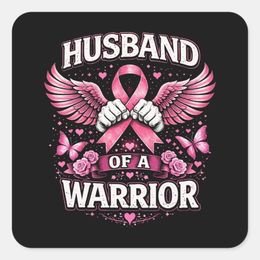 Husband of a Warrior Quadratischer Aufkleber (Vorderseite)