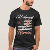 Husband Of A Warrior USA Flag Endometrial Cancer A T-Shirt (Vorderseite)