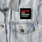 Husband Papa Karaoke-Legende Vintages lustiges Ret Button (Beispiel)