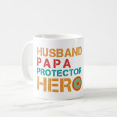 HUSBAND PAPA PROTECTOR HERO KAFFEETASSE (Vorderseite Links)