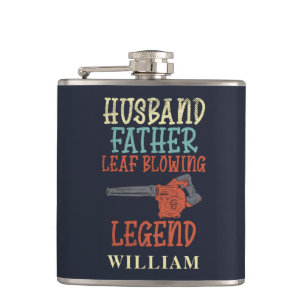 Husband Pater Leaf Blower Legend Fall Gag Custom Flachmann