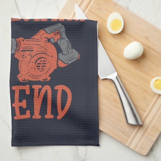 Husband Pater Leaf Blower Legend Fall Gag Geschirrtuch (Viertel Falte)