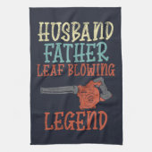 Husband Pater Leaf Blower Legend Fall Gag Geschirrtuch (Vertikal)