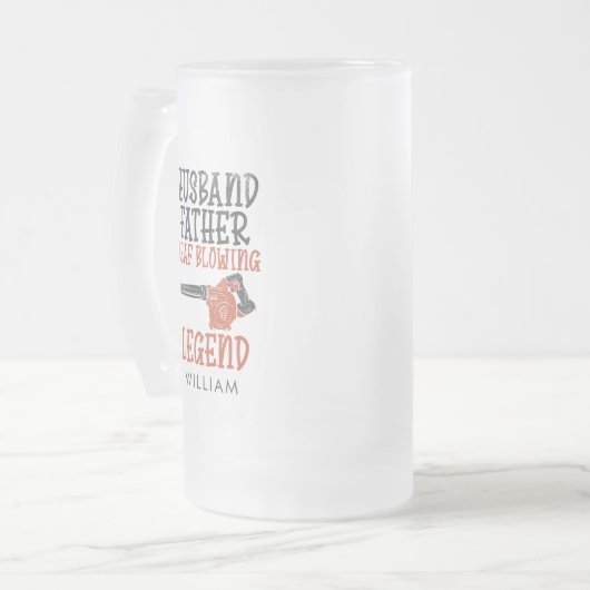 Husband Pater Leaf Blower Legend Gardener Vater Mattglas Bierglas (Vorderseite Links)