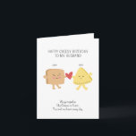 Husband Personalisiert Cheesy Geburtstag Karte<br><div class="desc">Eine niedliche,  fröhliche und lustige BIRTHDAY Card für Ihren Ehemann. Mit einer niedlichen Toast- und Käsemaschine mit den Worten "Wir gehen zusammen wie Käse und Toast. Du schmelz mir jeden Tag das Herz. Die Insider-Nachricht lautet Happy Birthday Alle Texte können angepasst werden</div>