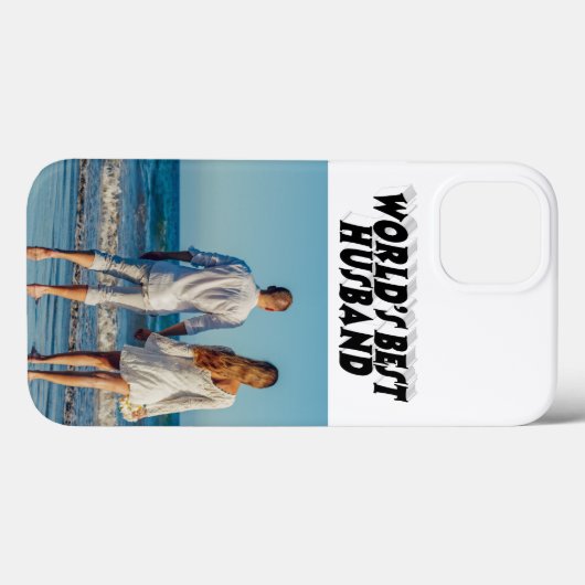 Husband Photo with black text  Case-Mate iPhone Hülle (Rückseite (Horizontal))