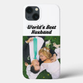Husband Photo with black text  iPhone Case (Rückseite)