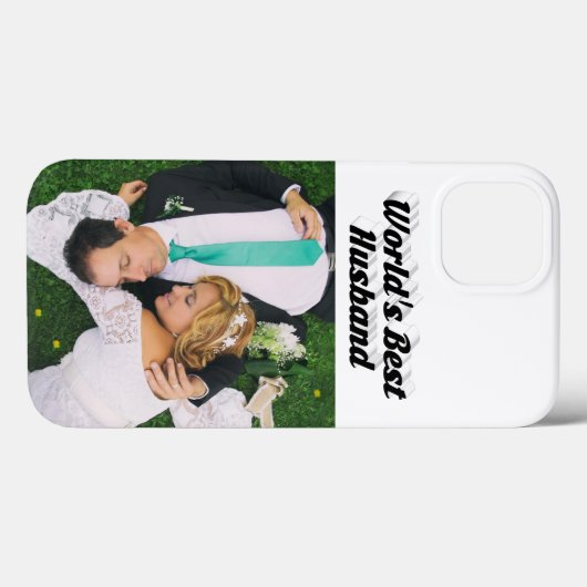 Husband Photo with black text  iPhone Case (Rückseite (Horizontal))