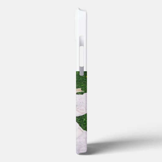 Husband Photo with burgundy text  iPhone Case (Rückseite / Links)