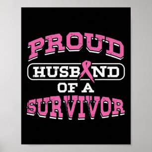 Husband Pink Brustkrebs Überleben Sensibilisierung Poster