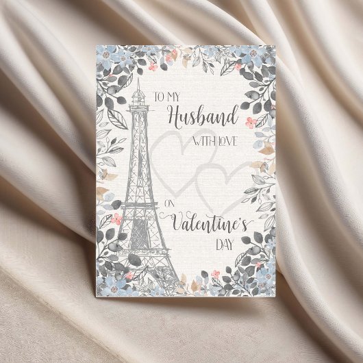 Husband Romantic Valentines Day Eiffel Tower Karte