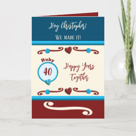 Husband Ruby 40 Jahre Jubiläum blau Karte