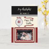 Husband Ruby 40-jähriges Black-Creme-Foto Karte (Gelbe Blume)