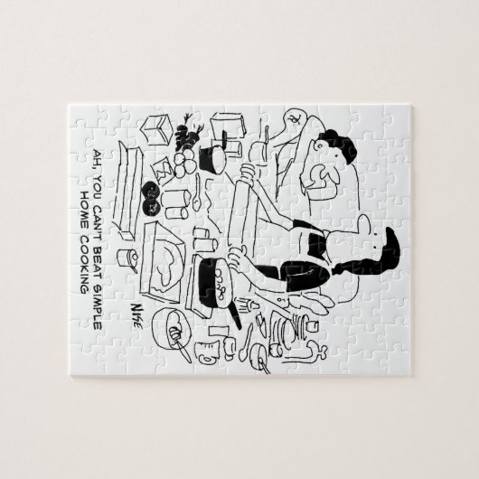 Husband sagt: "Einfache Zuhause-Kochen kann man ni Puzzle (Horizontal)