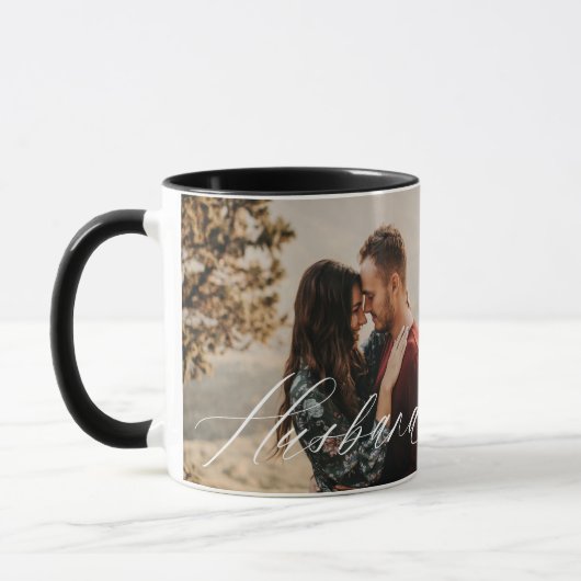 Husband Script Heart Dankbarkeit jeden Augenblick Tasse (Links)
