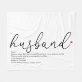 Husband Script Red Liebe Heart Definition Fleecedecke (Vorderseite (Horizontal))